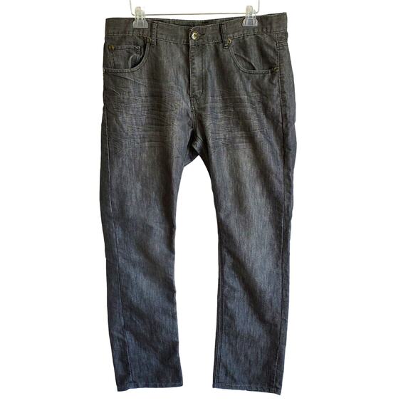 Blue Rag Jeans Mens Size 36 Charcoal Black Denim Distressed Streetwear Casual - Picture 1 of 16